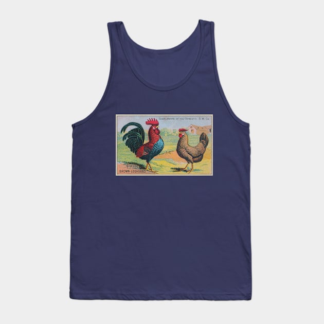 Leghorn Chickens Trade Card Tank Top by MatchbookGraphics